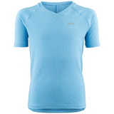 A beige short-sleeved Louis Garneau cycling jersey for kids