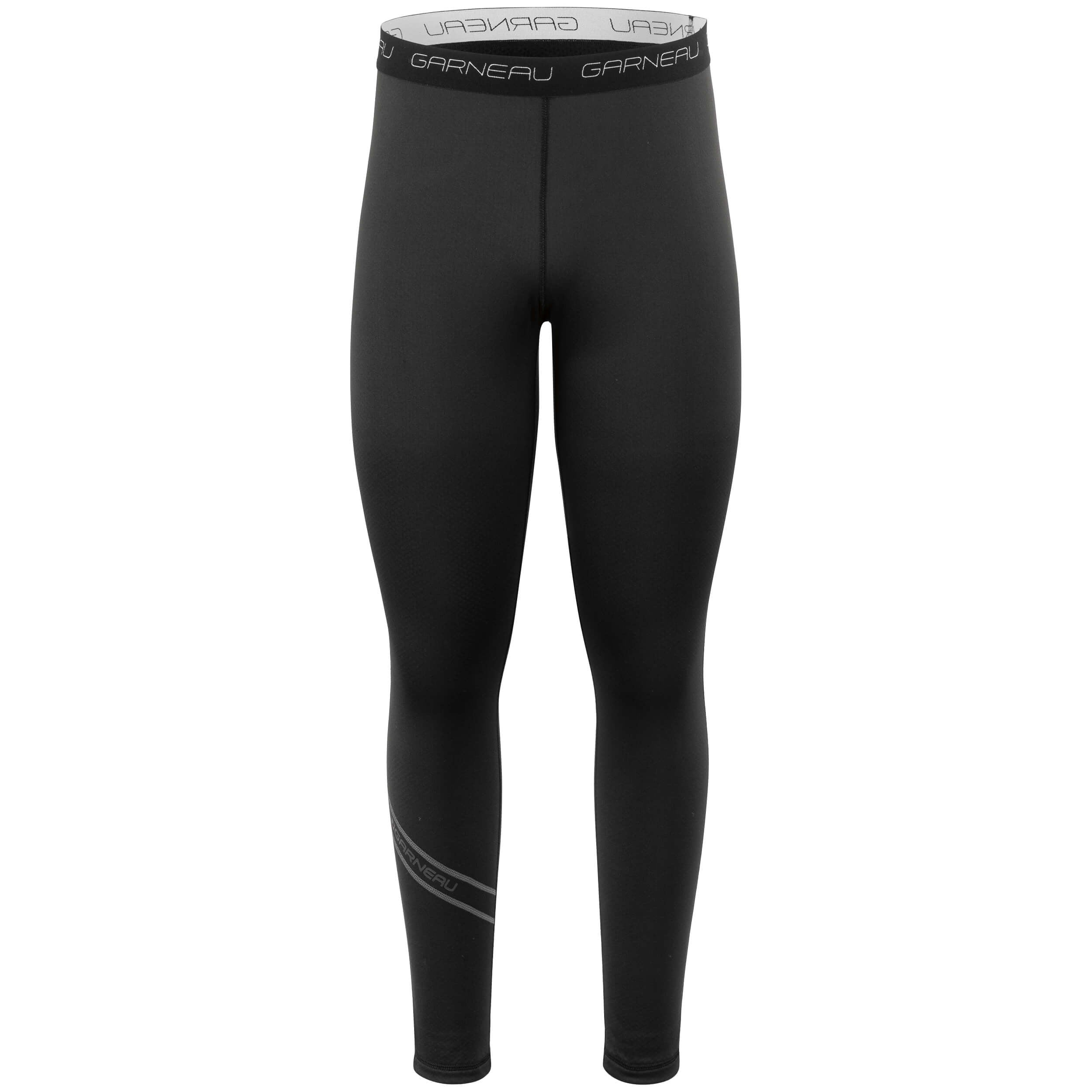 A pair of black Garneau 3000 base layer pants for adults, with a visible brand logo on the waistband.