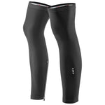 A pair of black Louis Garneau zip-leg warmers with reflective piping on the ankles.