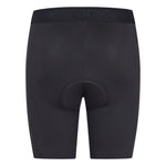 Black cycling shorts with Garneau branding on a white background