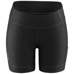 Black athletic shorts on a white background