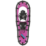 Pink and black snowshoe on a white background