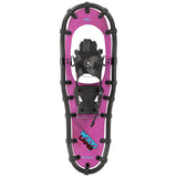 Pink and black snowshoe on a white background