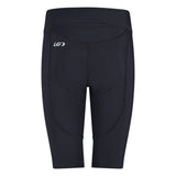 Black athletic shorts with a brand logo on a white background