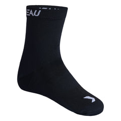 Black sock with brand logo on a white background